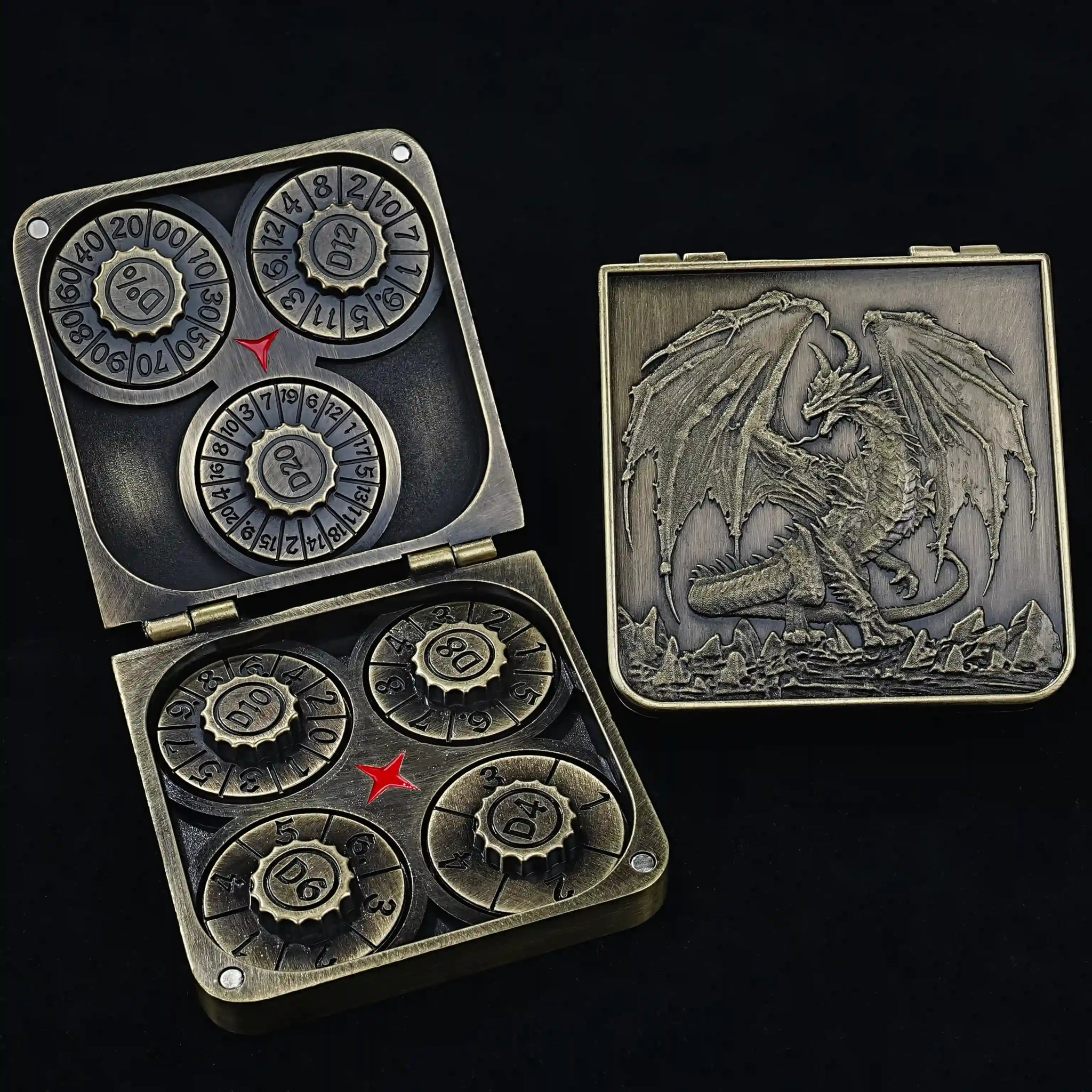 BearDice foldable metal DND dice box and spinner