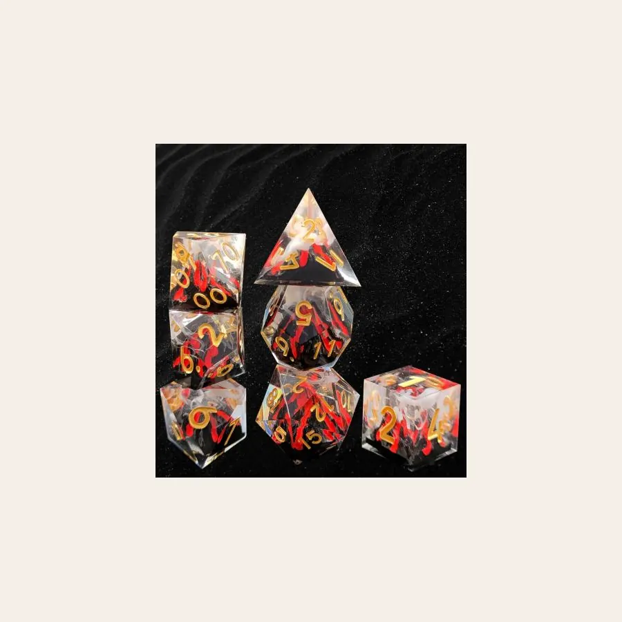 Wholesale Volcano + Dragon Egg Resin Dice SKU SZHS-1 resin dice catalog