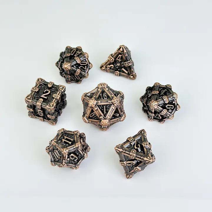 Real antique rogue relic dice set for fantasy RPG class themes