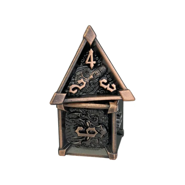 Real black rogue dungeon d4 dice for stealth character dice sets