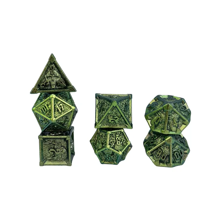 Real forest elemental dice set for druid and nature RPG themes