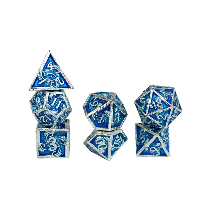 Frost blue RPG dice set for elemental bulk polyhedral dice assortments