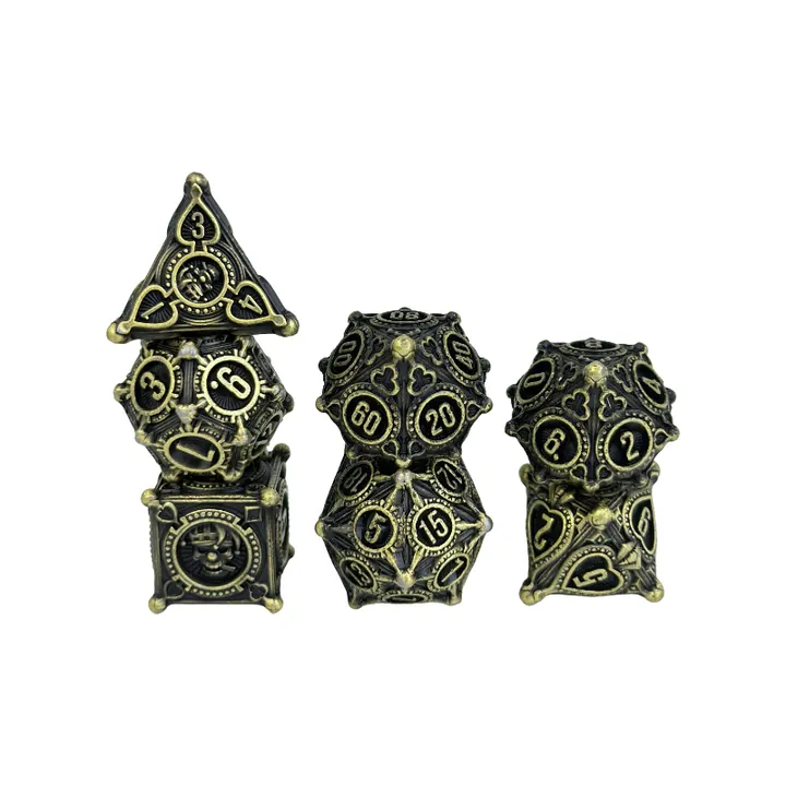 Real olive dungeon relic dice sample set